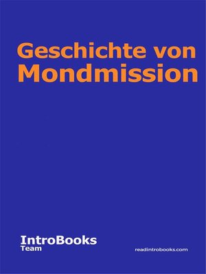 cover image of Geschichte von Mondmission
